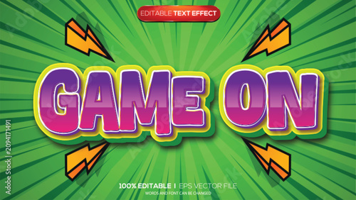 3d text effect game on theme
