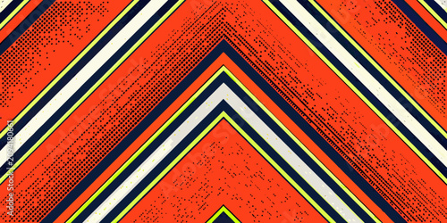 Foto Chevron pattern with dotted texture and vibrant color scheme