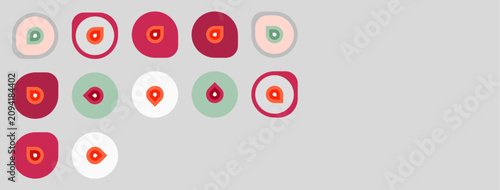 Konstfotografi Circles with droplet icons inside