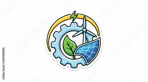 Eco-friendly energy sources integrated into a cogwheel