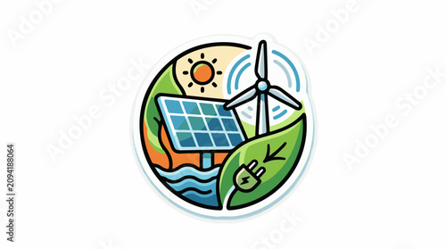 Eco-friendly energy sources sun wind water and electricity