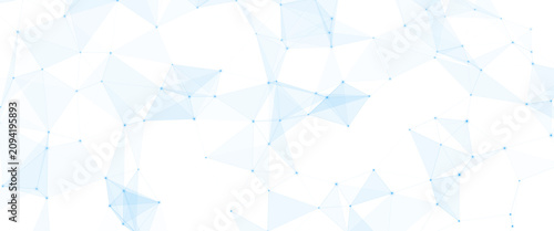 Abstract geometric background with connecting dots and lines with low poly triangle shapes. Polygonal Mesh Background Vector design digital technology concept Global network connection data structure.