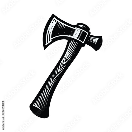 Fotografia Axe icon, silhouette, logo on white background