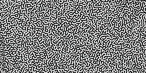 Foto Turing reaction diffusion monochrome seamless pattern with chaotic motion