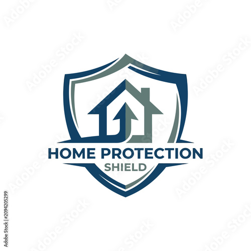 Home protection shield logo icon for real estate and house security