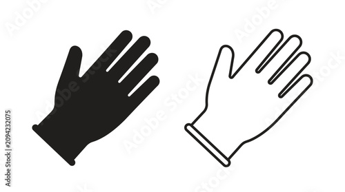 Foto Hand Silhouette And Outline Black And White Graphic