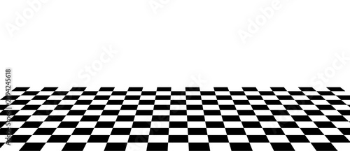 Принти на полотні perspective checker floor pattern
