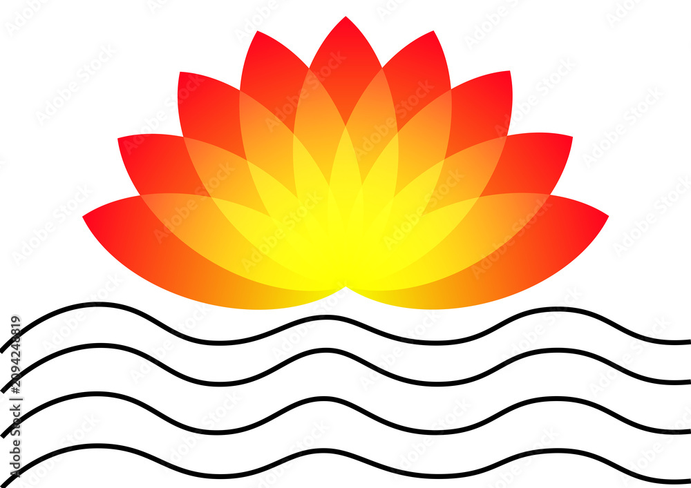Fototapeta premium Abstract gradient geometric lotus vector illustration