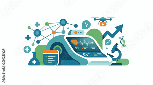 Medical technology innovations with drone DNA and monitor