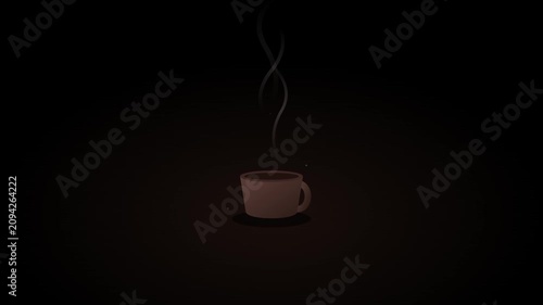 Steaming Coffee Cup Icon With Swirling Brown Aroma Curves