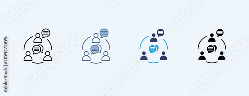 Tableau sur toile Communication Multiple Icon Set Illustration Vector