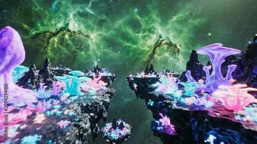 Surreal Cosmic Landscape with Reflective Water and Vibrant Aurora