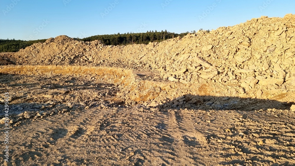 Obraz premium earthwork for the foundation of a wind turbine