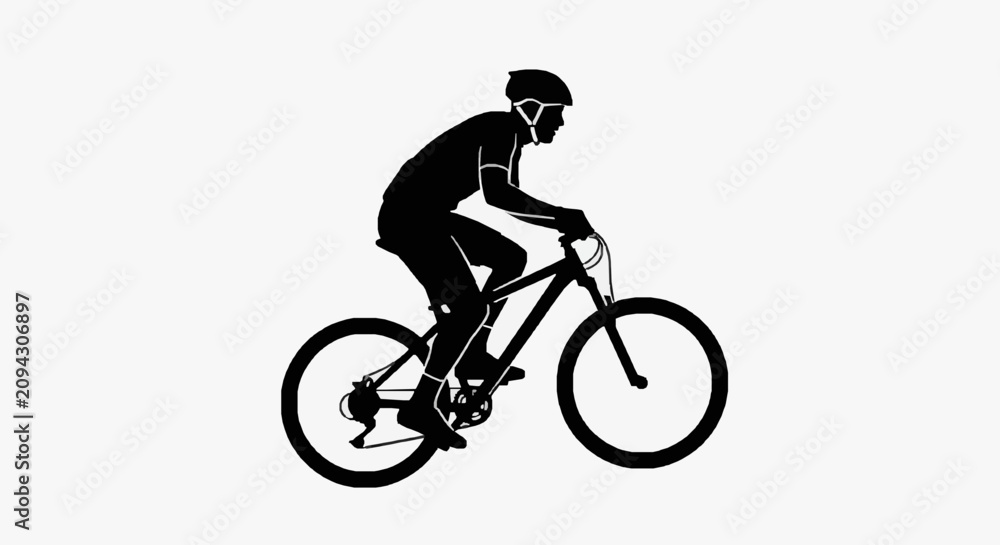 Obraz premium Athlete Cycling in Motion Silhouette.