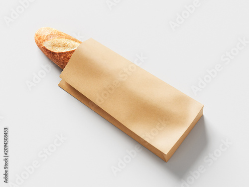 Bread Packaging Mockup with French Baguette