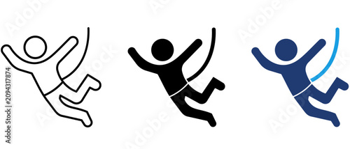 Obraz na plátně Bungee Jumping Extreme Sport icon collections