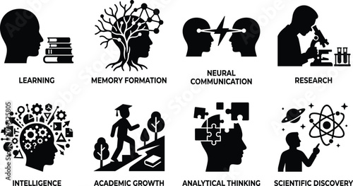 Bild auf Leinwand Learning Memory Intelligence Neural Communication Research and Scientific Discov