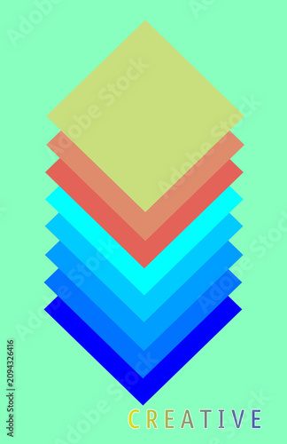 Abstract colorful background, geometric shapes, in vertical.
