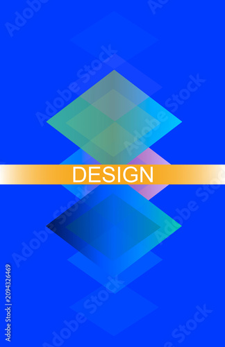 Abstract background with geometric shapes, diamonds and colors, design. In vertical.