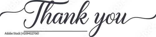 Elegant 'thank you' calligraphy premium vector graphic for appreciation gratitude designs