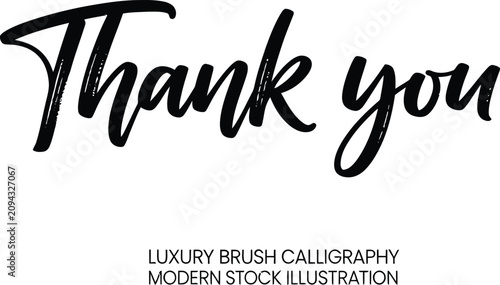 Elegant 'thank you' brush calligraphy modern typography for cards and social media