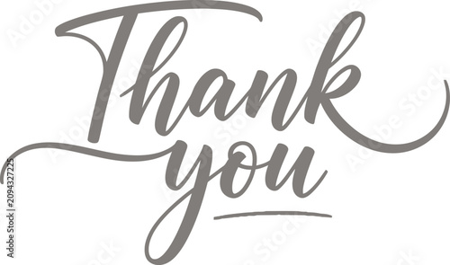 Elegant 'thank you' calligraphy appreciation message for cards gifts and social media