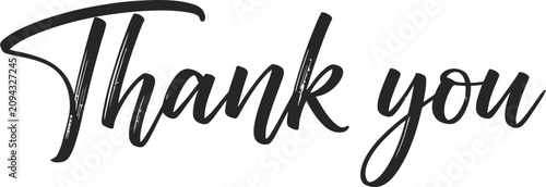Elegant 'thank you' calligraphy modern script for cards gifts and appreciation messages