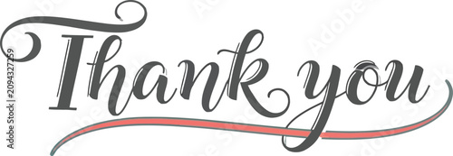 Elegant 'thank you' calligraphy premium vector graphic for appreciation gratitude designs