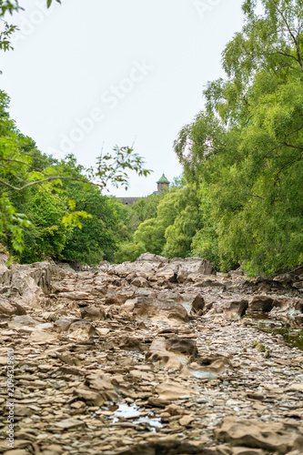 Canvastavla Rocky riverbed exposed during summer drought