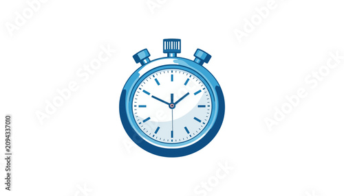 Bild auf Leinwand Blue stopwatch with white face closeup.