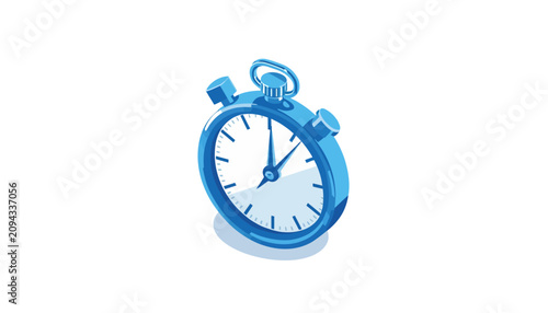 Cuadro en lienzo Blue stopwatch with white face.