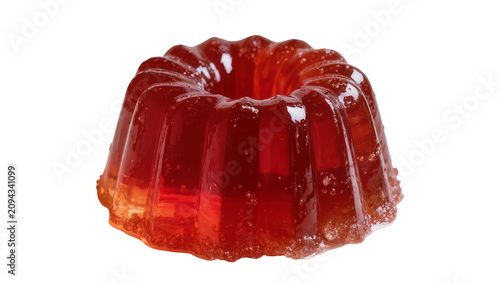 Принти на полотні Isolated vibrant red gelatin dessert, sweet fruity wobble, classic refreshing tr