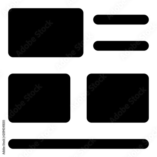 wireframe bold icon set