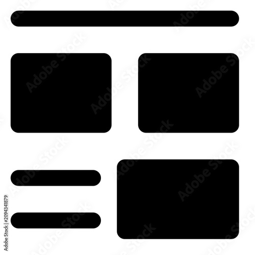 wireframe bold icon set