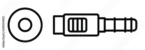 Fotografía Minimalist line of an audio jack and port connector