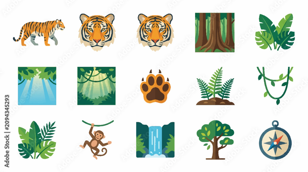 Obraz premium Halftone tiger patterns with dotted animal motifs on white background