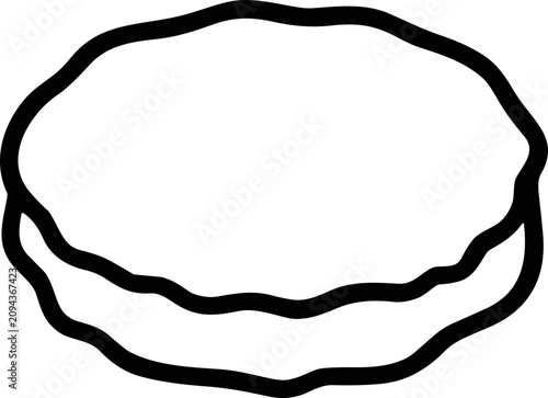 Quadro su tela Simple Outline Drawing of a Clam Shell on White Background