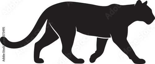 Foto Black panther silhouette walking icon