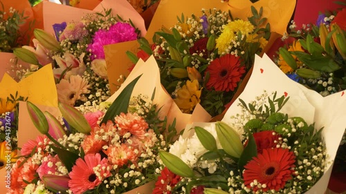 Beautiful floral display at Nice France street market