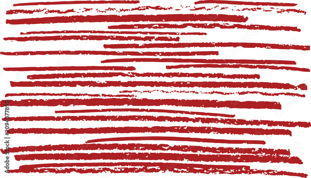 Obraz premium Red Highlighter Lines Texture On White