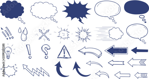 Vászonkép Colorful empty speech and thought bubbles overlap on a white background, conveyi