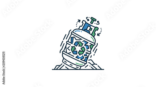 Foto Recyclable Propane Tank Vector Illustration