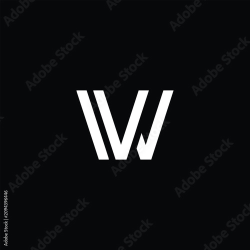 Modern Letter W Logo Geometric Minimal Abstract Lettermark Monogram Vector