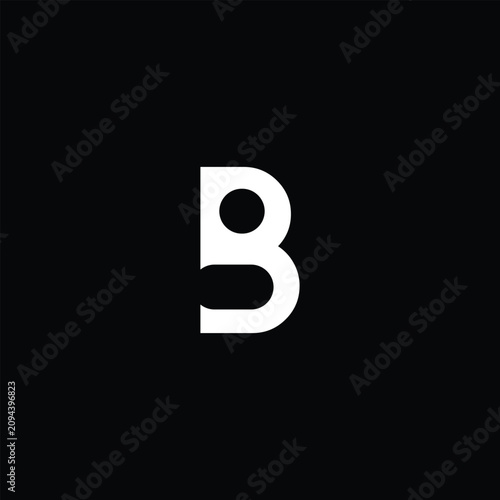 Modern Letter B Logo Geometric Minimal Abstract Lettermark Monogram Vector