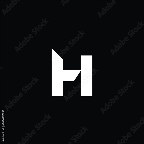 Modern Letter H Logo Geometric Minimal Abstract Lettermark Monogram Vector