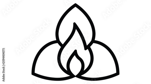 Flame icon line art design