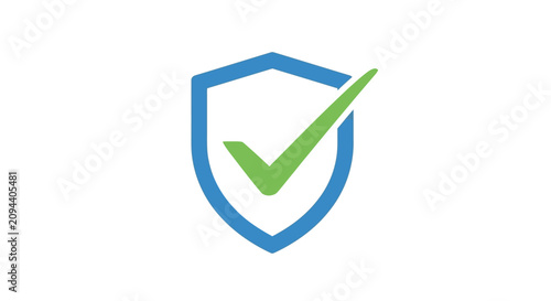 Secure shield icon with checkmark, representing safety, trust, and verification