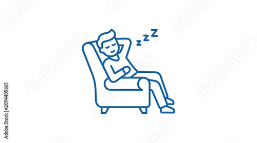фотографія Man Sleeping in Armchair Icon