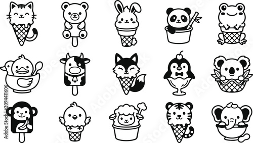 Photography Celebrate national ice cream day with adorable animal friends enjoying ice cream