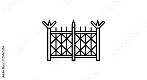 Bild auf Leinwand Wrought Iron Gate Vector Illustration